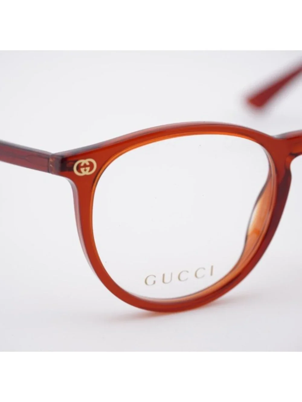 Gucci GG0027O 013 Eyeglasses Round Shiny Bordeaux 50mm Frame